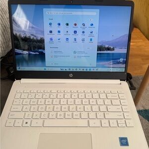 HP White Laptop with 14" Display and Windows 11